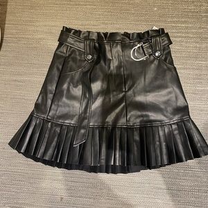 Zara pleated faux leather mini skirt
